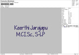 Keerthitext Embroidery File 6 sizes