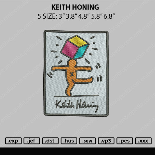 Keith Honing Embroidery File 5 sizes