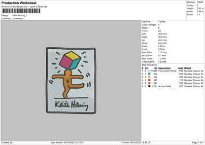 Keith Honing Embroidery File 5 sizes