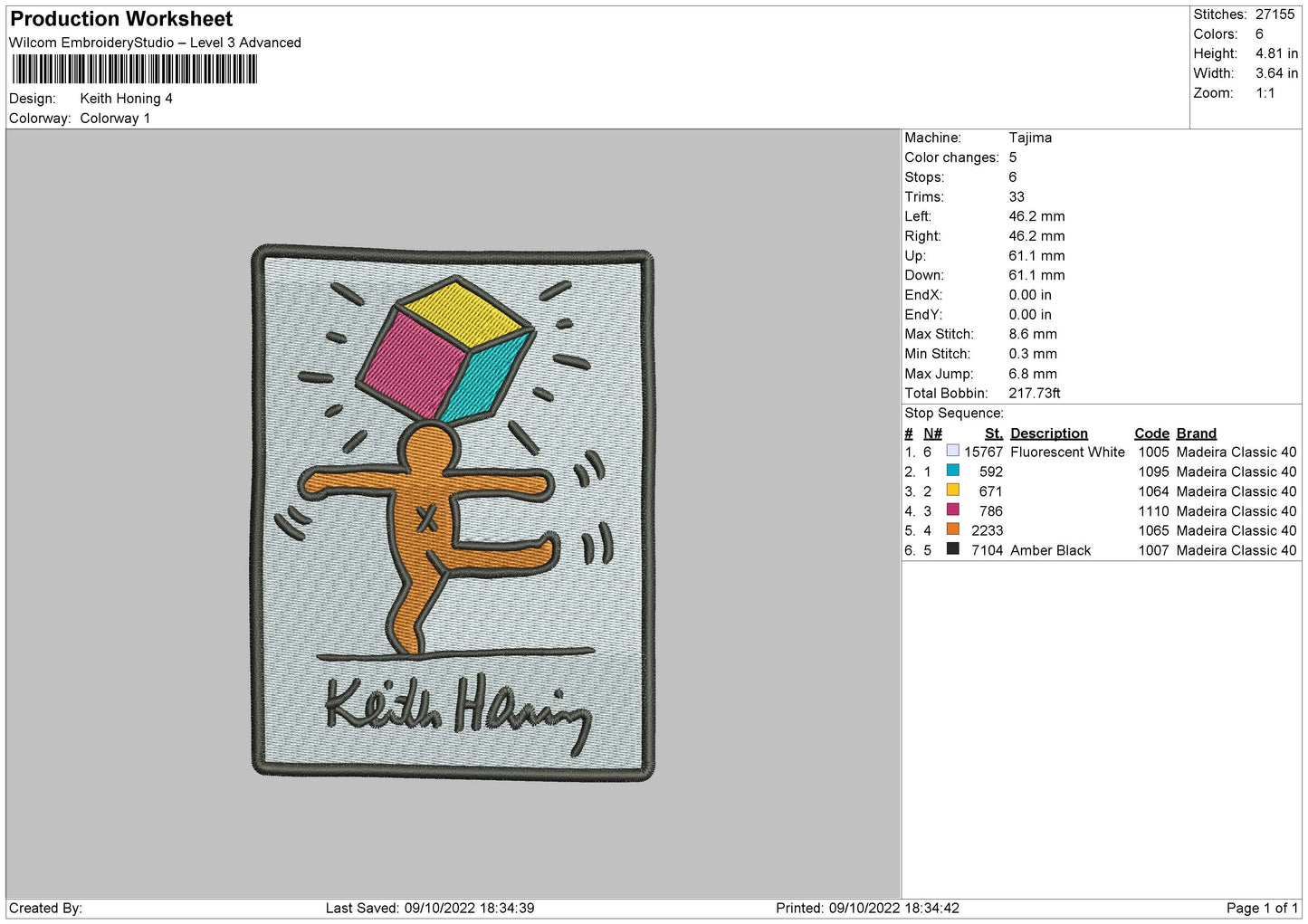 Keith Honing Embroidery File 5 sizes