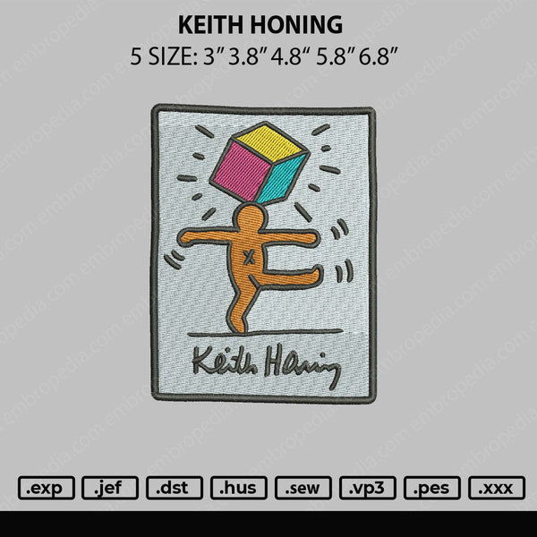 Keith Honing Embroidery File 5 sizes
