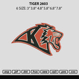 Tiger 2603 Embroidery File 6 sizes