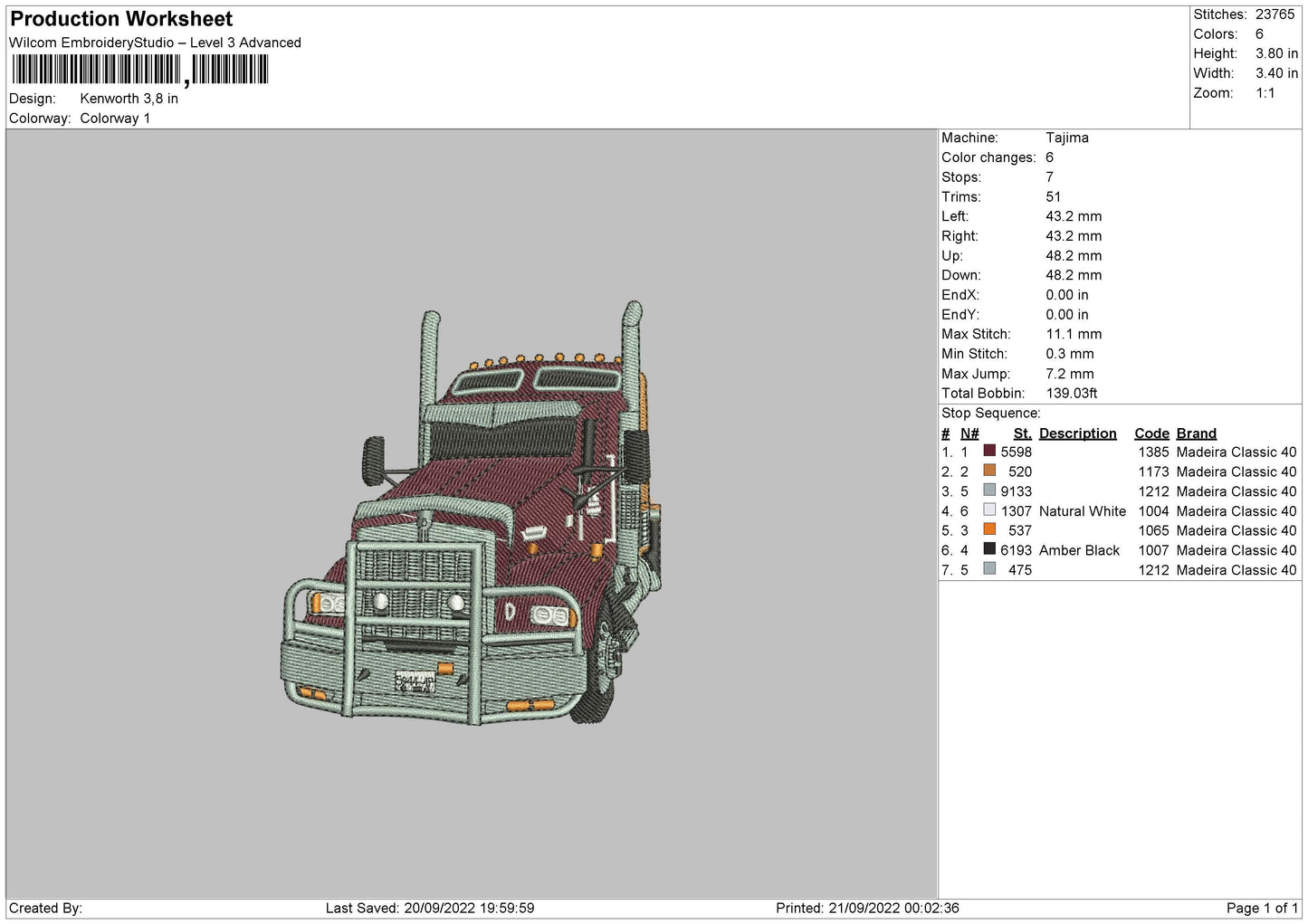 Keneworth Embroidery File 5 sizes