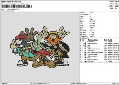 Kids 0905 Embroidery File 6 sizes