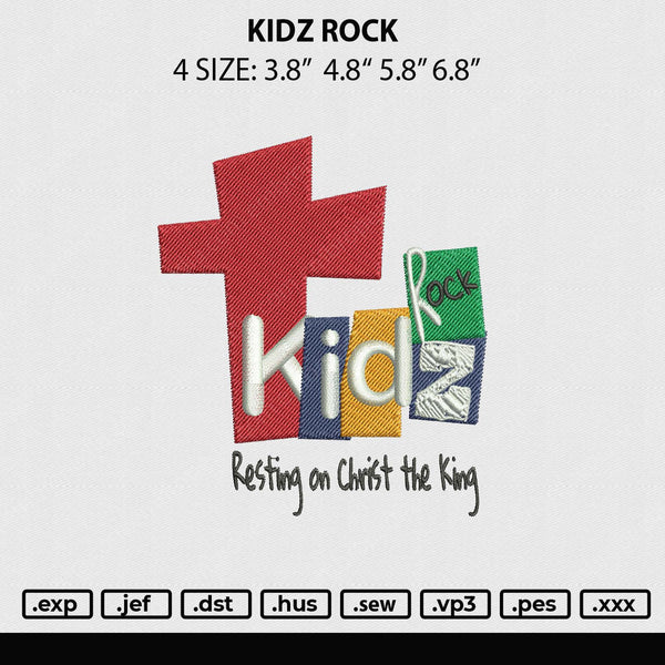 Kidz Rock Embroidery File 4 sizes