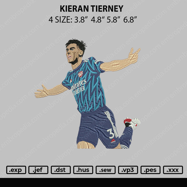 Kieran Tierney Embroidery File 4 size