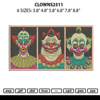 Clowns2511 Embroidery File 6 sizes