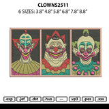 Clowns2511 Embroidery File 6 sizes