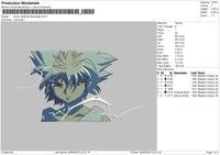 Killua Lightning Rectangle Embroidery File 4 size
