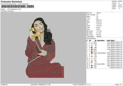 Kim Kardashian Embroidery File 4 size