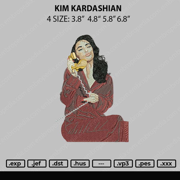 Kim Kardashian Embroidery File 4 size