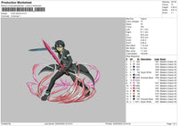 Kirito Sword Embroidery File 4 ize