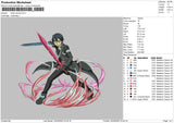 Kirito Sword Embroidery File 4 ize