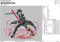 Kirito Sword Embroidery File 4 ize