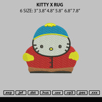 Kitty X Rug Embroidery File 6 sizes