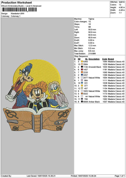 Mickey Halloween 1607 Embroidery File 6 sizes