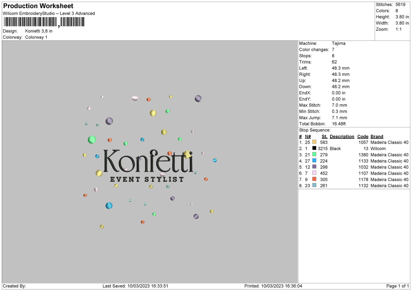 Konietti Embroidery File 6 sizes
