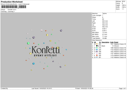 Konietti Embroidery File 6 sizes