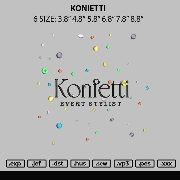 Konietti Embroidery File 6 sizes