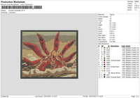 Kurama Rectangle 002 Embroidery File 6 sizes