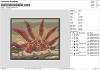 Kurama Rectangle 002 Embroidery File 6 sizes