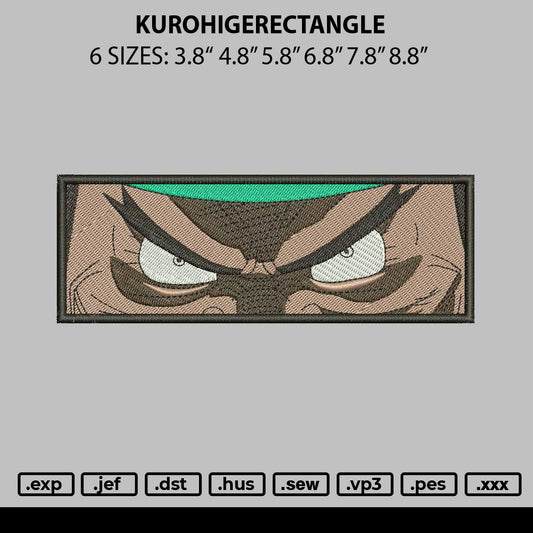 Kurohigerectangle Embroidery File 6 sizes