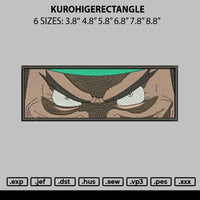 Kurohigerectangle Embroidery File 6 sizes