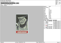 Kurohigerectangle 02 Embroidery File 6 sizes