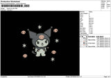 Kuro Star Embroidery File 6 sizes