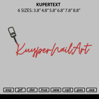 Kuypertext Embroidery File 6 sizes