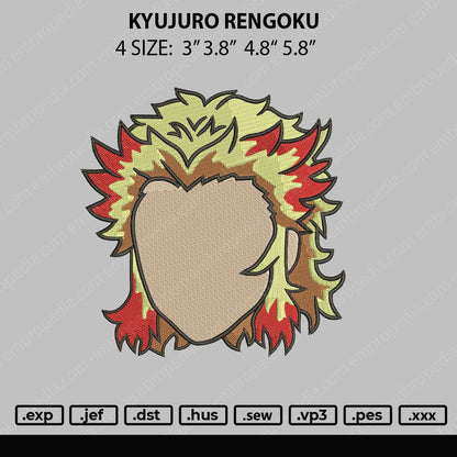 Kyujuro Rengoku Embroidery File 4 size