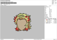Kyujuro Rengoku Embroidery File 4 size