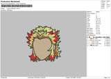 Kyujuro Rengoku Embroidery File 4 size