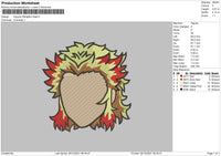 Kyujuro Rengoku Embroidery File 4 size