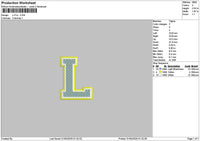 L Fill Embroidery File 6 sizes