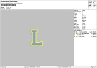 L Fill Embroidery File 6 sizes