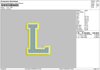 L Fill Embroidery File 6 sizes