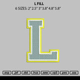 L Fill Embroidery File 6 sizes