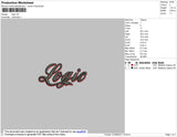 Logic Text Embroidery File 5 size