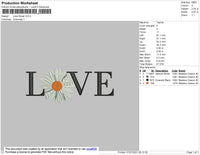 Love Flower Embroidery File 4 size