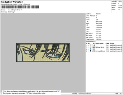 Levi Rectangle V2 Embroidery File 4 size
