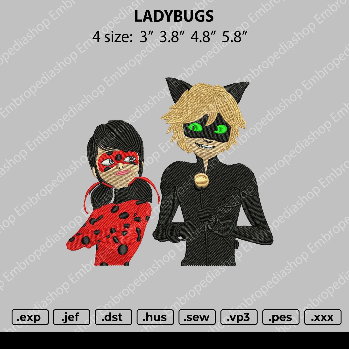 Ladybugs Embroidery File 4 size