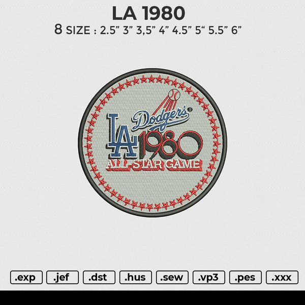 LA 1980 Embroidery File 6 size
