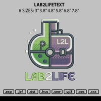 Lab2lifetext Embroidery File 6 sizes