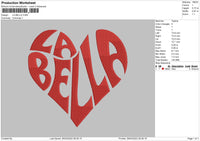 La Bella Embroidery File 4 size
