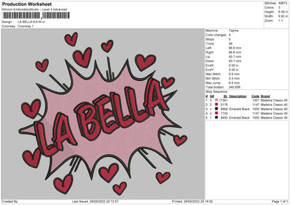 La Bella Embroidery File 4 size