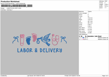 Labor & Delivery Embroidery File