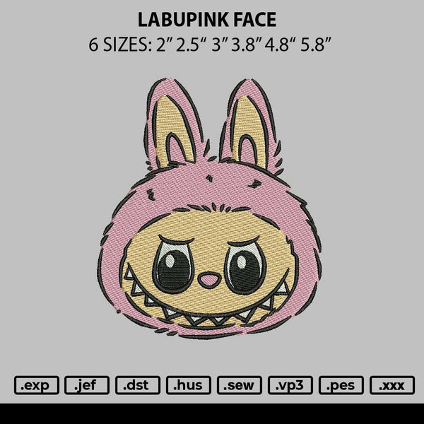 Labupink Face Embroidery File 6 sizes