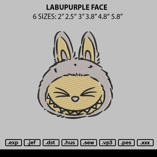 Labupurple Face Embroidery File 6 sizes