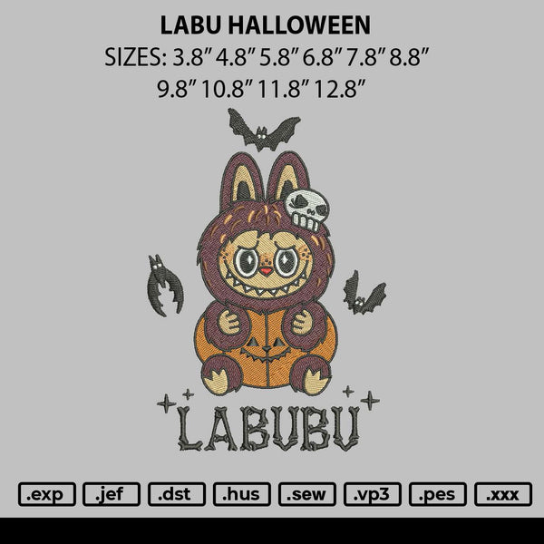 Labu Halloween Embroidery File 6 sizes